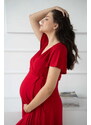 milk & love Těhotenské, kojící šaty Milk Shake Red