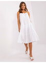 Fashionhunters Bílé letní šaty na ramínka OCH BELLA