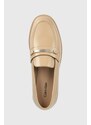 Mokasíny Calvin Klein RUBBER SOLE LOAFER W dámské, béžová barva, na platformě, HW0HW01791