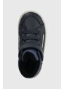 Dětské kožené sneakers boty Geox tmavomodrá barva