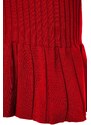 Trendyol červené mini pletené šaty s výstřihem