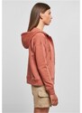 URBAN CLASSICS Ladies Organic Terry Zip Hoody - terracotta