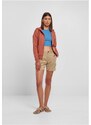 URBAN CLASSICS Ladies Organic Terry Zip Hoody - terracotta