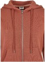 URBAN CLASSICS Ladies Organic Terry Zip Hoody - terracotta