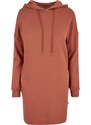 URBAN CLASSICS Ladies Organic Oversized Terry Hoody Dress - terracotta