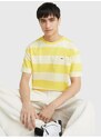 Tommy Hilfiger Světle žluté pánské pruhované tričko Tommy Jeans - Pánské
