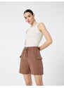 Koton Cargo Pocket Shorts with Tie Waist Modal Blend