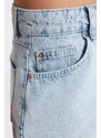 Trendyol Light Blue High Waist Denim Shorts