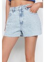 Trendyol Light Blue High Waist Denim Shorts