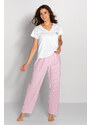 Momenti Per Me Bílo-růžové pyžamo Jennifer