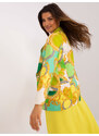 Fashionhunters Dámské zeleno-žluté vzorované sako