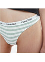 Dámská tanga D1617E 5XD bílá/zelená - Calvin Klein