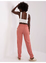 Fashionhunters Tmavě růžové látkové letní kalhoty od SUBLEVEL