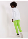 Fashionhunters Ecru světle zelená tepláková souprava s kalhotami