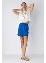 DEFACTO Paperbag Waist Wide Leg Linen Blended Shorts