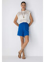 DEFACTO Paperbag Waist Wide Leg Linen Blended Shorts