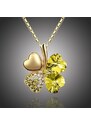 Sisi Jewelry Náhrdelník Swarovski Elements Čtyřlístek pro štěstí - zlato žlutý