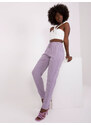 Fashionhunters Světle fialové kalhoty z viskózové látky SUBLEVEL
