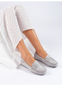 Suede grey women's loafers Shelvt