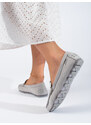Suede grey women's loafers Shelvt