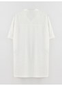 LC Waikiki Women's Shirt Collar Straight Short Sleeve Oversize Tunic