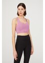 LOS OJOS Lavender Lightly Supported Back Detail Covered Sports Bra.