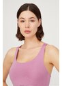 LOS OJOS Lavender Lightly Supported Back Detail Covered Sports Bra.