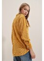 Bigdart 3865 Striped Velvet Shirt - Mustard