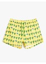 Koton Marine Shorts Cactus Themed Printed Tie Waist with Pocket