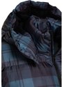 Trendyol Námořnická modrá Oversize Plaid Odnímatelný zimní kabát s kapucí odolný proti vodě / větru