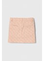 Dětská riflová sukně Guess růžová barva, mini
