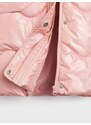 Sinsay - Dlouhý prošívaný kabát s kapucí - pastelová růžová
