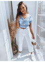 BASIC SVĚTLE MODRÝ ELEGANTNÍ CROP TOP KONSTA Světle modrá