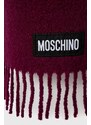 Vlněná šála Moschino vínová barva