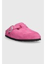 Semišové papuče Birkenstock Boston dámské, růžová barva, 1025552