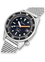 Squale Watches Stříbrné pánské hodinky Squale s ocelovým páskem 1521 Black Blasted Mesh - Silver 42MM Automatic