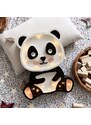 Peekaboo Černobílá dřevěná dětská LED lampa Panda 36 cm