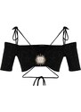 Trendyol X Zeynep Tosun Black Sunglasses Accessory Detailed Glittery Knitted Bustier