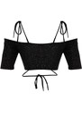 Trendyol X Zeynep Tosun Black Sunglasses Accessory Detailed Glittery Knitted Bustier