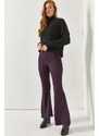 armonika Women's Purple High Waist Glittery Camisole Camisole Leggings
