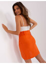 Fashionhunters Oranžová zavinovací asymetrická sukně