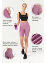 LOS OJOS Women's Lavender High Waist Contouring Cycling Shorts Sport Leggings