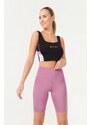 LOS OJOS Women's Lavender High Waist Contouring Cycling Shorts Sport Leggings