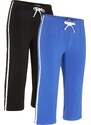 bonprix Sportovní capri kalhoty, Skinny (2 ks) Modrá