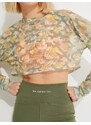 Koton Camouflage Patterned Sports Crop T-Shirt