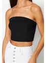 Trendyol Black Corset Strapless Woven Blouse