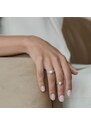Gaura Pearls Stříbrný prsten s pravou bílou perlou Carla, stříbro 925/1000