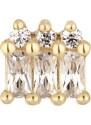 Buddha jewelry Bezzávitová koncovka piercingu Excess ze 14 kt zlata 585/1000 se zirkony