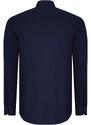 DUAL SET G726 DEWBERRY MENS SHIRT-NAVY BLUE-BROWN