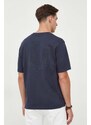 Bavlněné tričko Michael Kors tmavomodrá barva, s aplikací